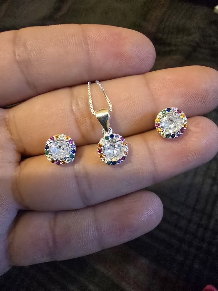 Necklace with earrings Included Silver 925