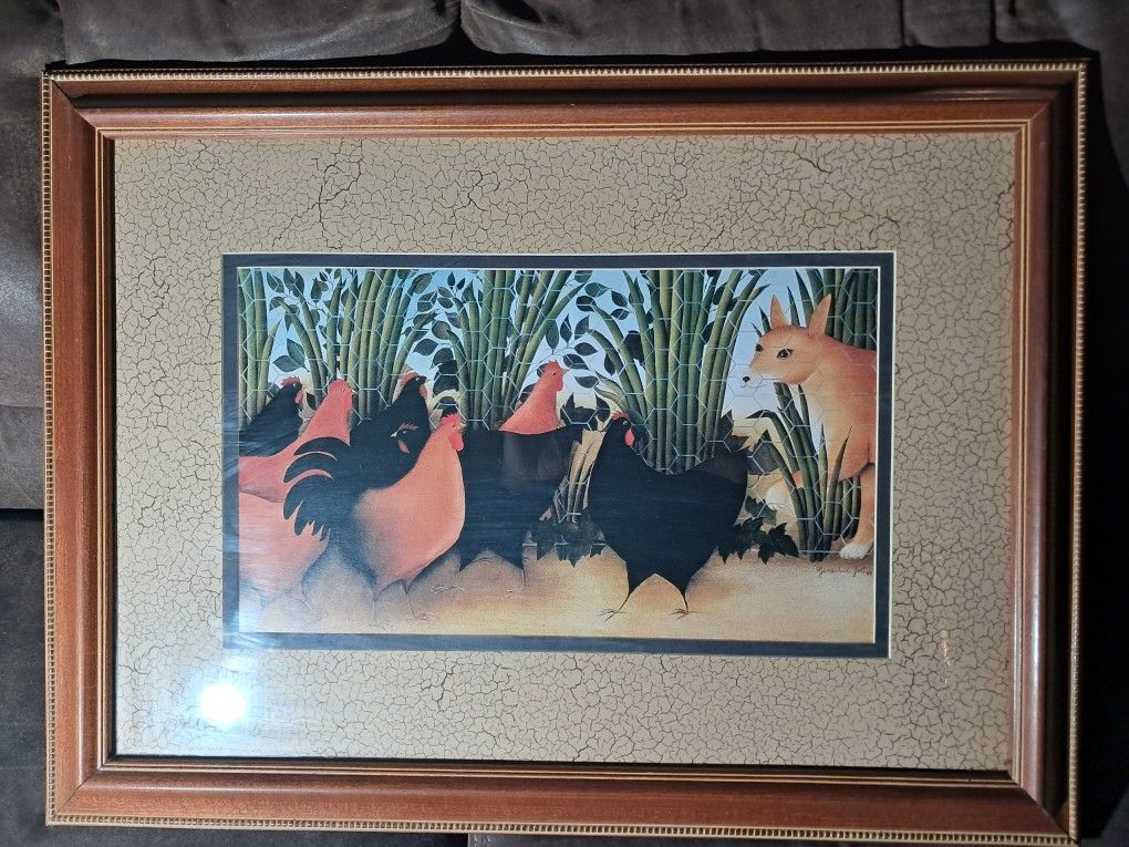 Fox Chicken Original Artist Jost Pic. Frame