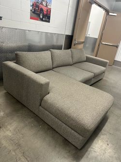 Gray Fabric Sectional Sofa with Chaise