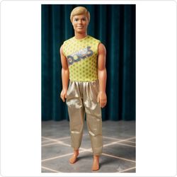 Vintage 1980s Rockers Ken Doll with Neon Star Top & Gold Pants