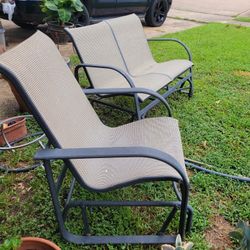 Outdoor Patio Rocker  Glider Set
