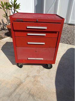 KENNEDY Rolling Tool Cabinet: Brown / Brown Drawer, 27 in W x 18 in D x 35 in H, 4 Drawers