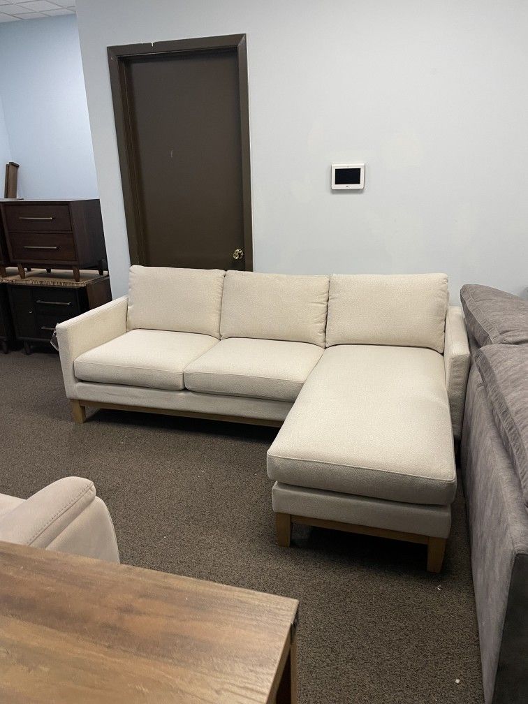 Small Reversible Sectional Couch Cream