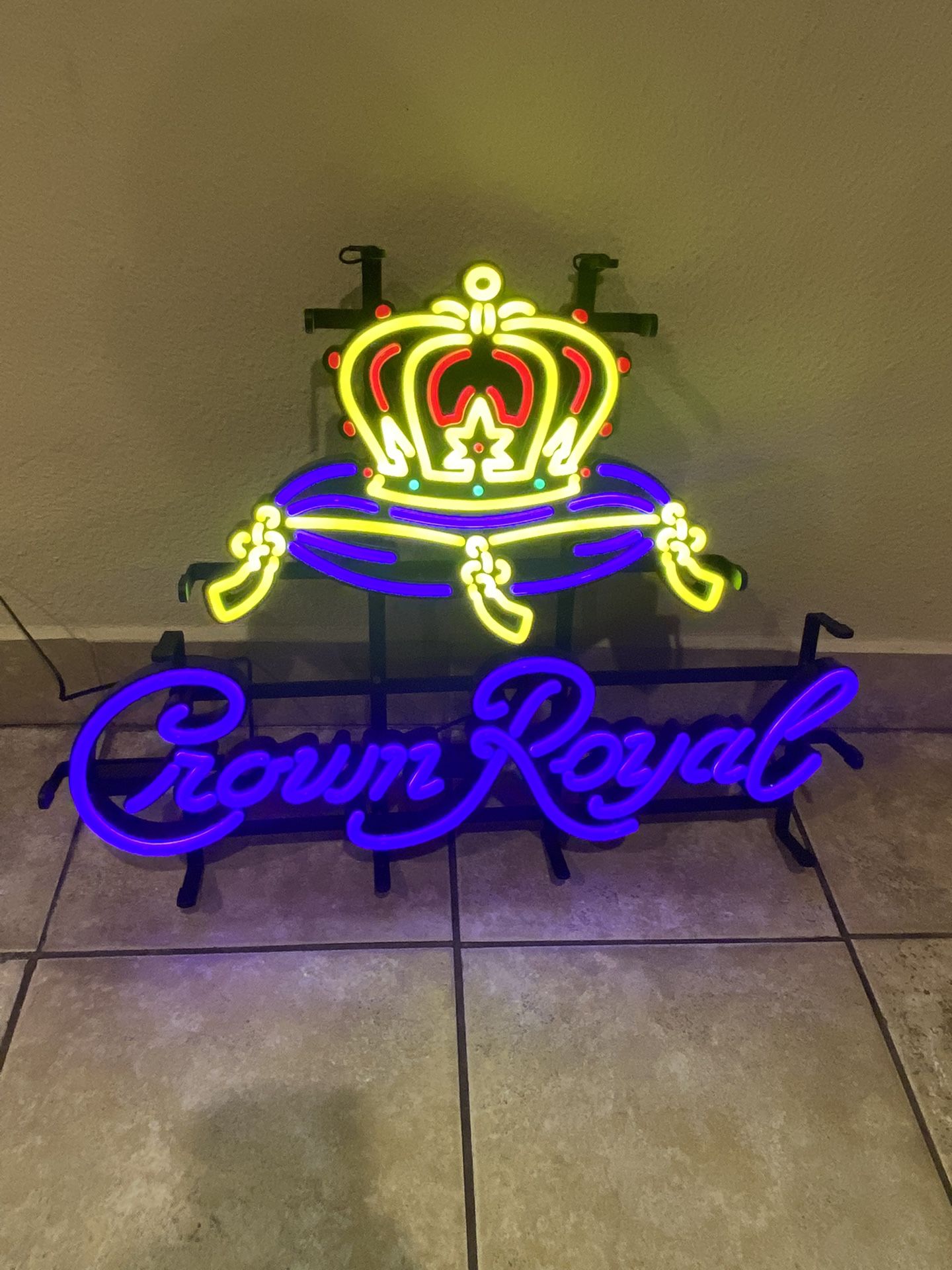 Crown royal Display light up sign crown royal Man Cave sign tiki bar sign liquor sign Liquor a Display sign