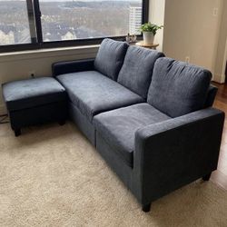 Gray Modern 79” Sectional Sofa with Reversible Chaise by Honbay