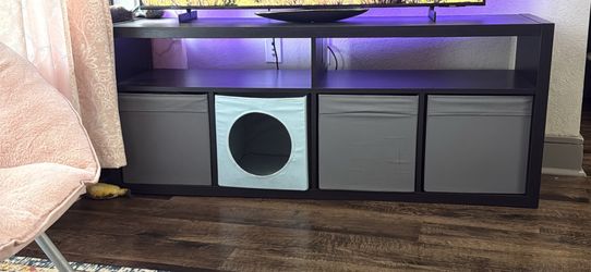 TV stand with bins