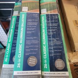 Deckorators 26” Aluminum Balusters — Bronze — Lot of 5 Boxes (New)