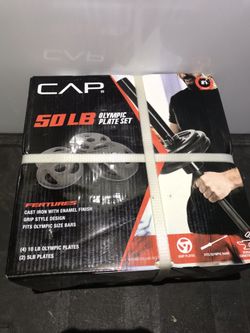 Cap 50 lbs Olympic Weight Plate Set