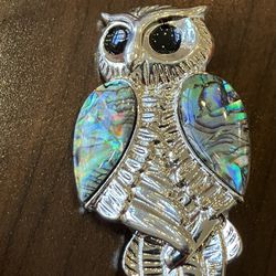 New Natural Abalone Owl, Brooch Pin
