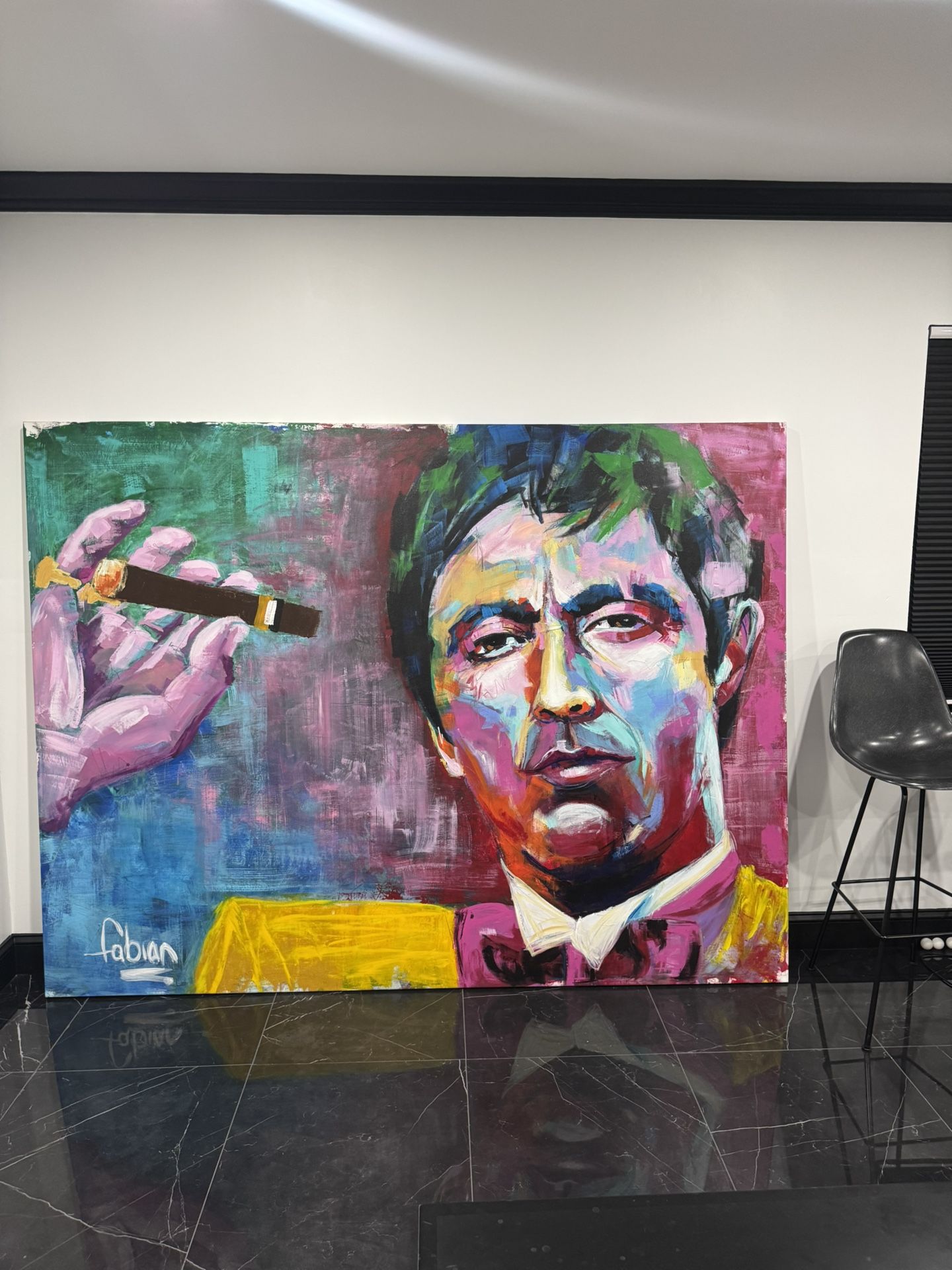 “One Of A Kind” Large Contemporary oil on canvas Al Pacino Portrait by Fabian Carreno. 72