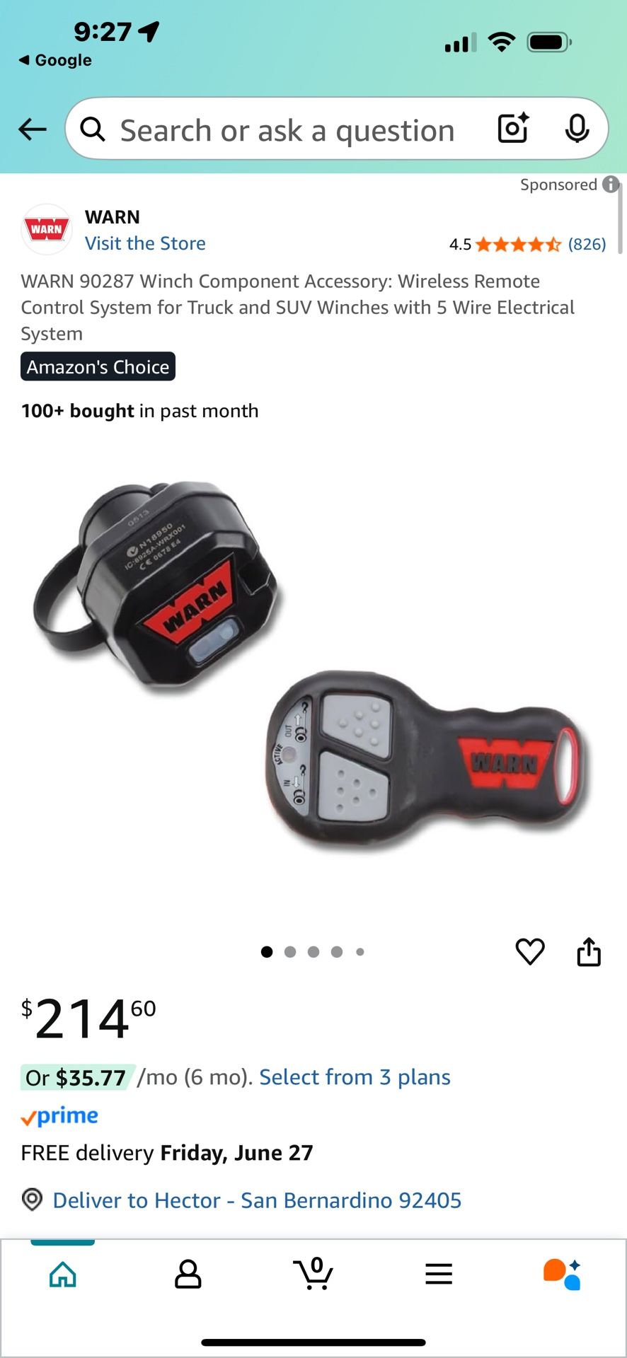 Warn Winch Wireless Remote