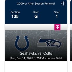Seahawks Vs Colts - Sun Dec 14