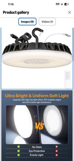 Smart Shop Lights 150W - Micware Motion Sensor 18000LM UFO LED High Bay Light with Multi-Function Remote, 10%-100% Dimmable IP65 Waterproof 5000k Gara