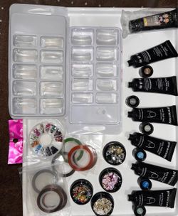 Nail Art Kit with Gel, Tips & Accessories