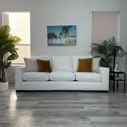 Loveseats Couch White Fabric Kevin Charles Furniture - FREE DELIVERY 