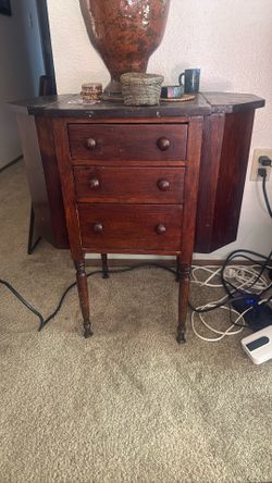 Vintage Mahogany Martha Washington Style Sewing Cabinet 