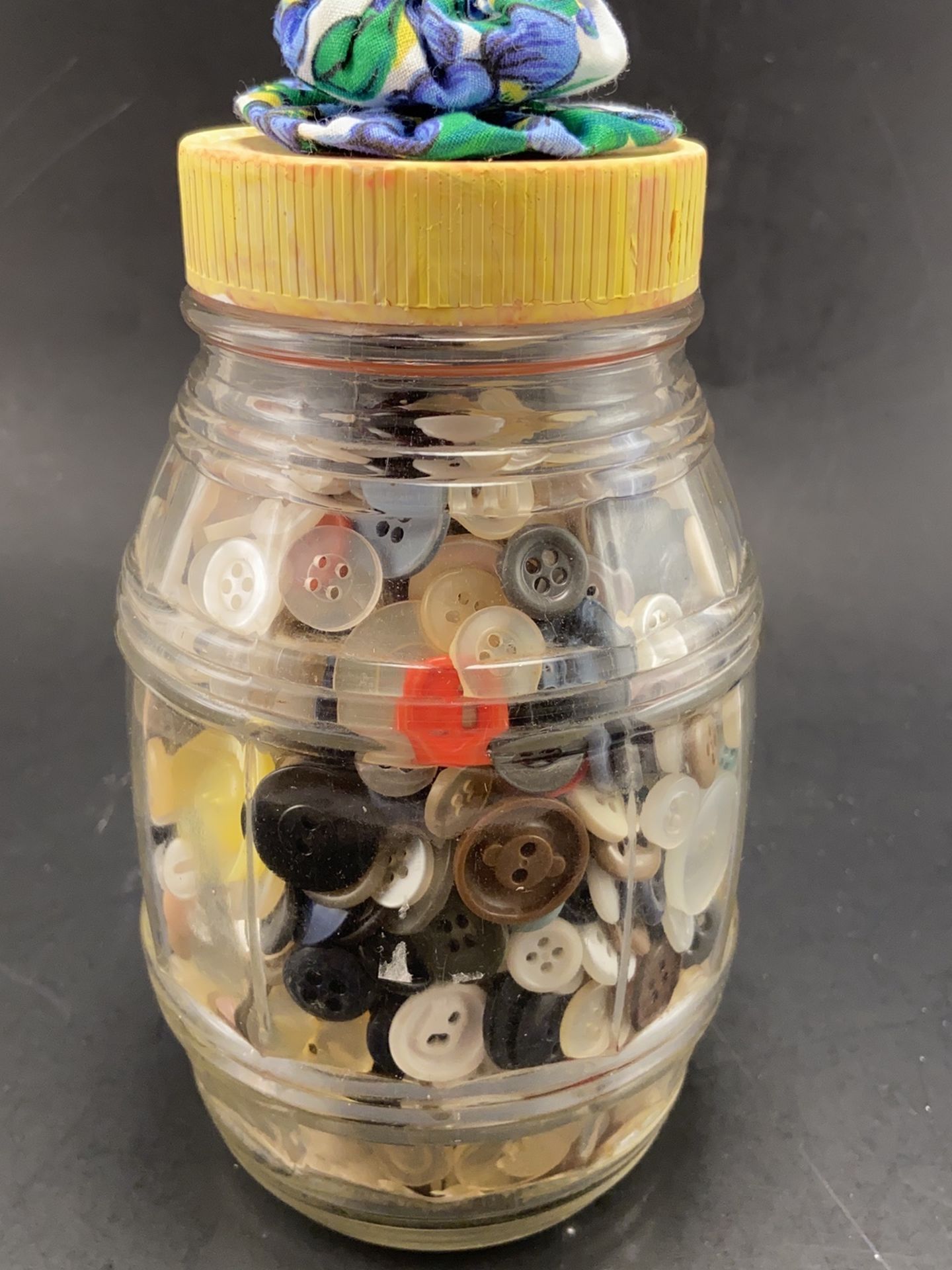 Large Lot of Assorted Vintage Buttons in Jar