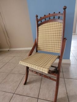 Antique Victorian Folding Parlor Chair