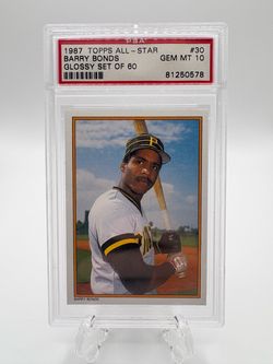 1987 Topps Glossy All-Star Collector's Edition - Barry Bonds #30 💥PSA 10💥 (RC)