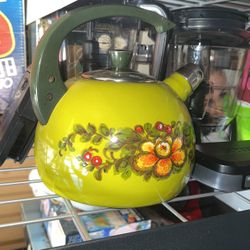 Vintage Enamel Water Kettle 