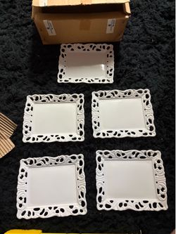 5pc Porcelain serving trays or jewelry trays