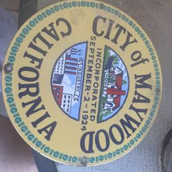 City Of Maywood Police Car Placard