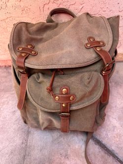 CargoIt Canvas & Leather Rucksack Backpack,