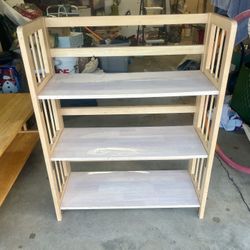 3-Tier Folding Wooden Bookcase 36x30x12