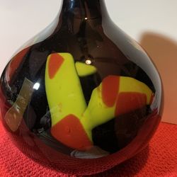 Vintage Hand Blown Art Glass Vase. 