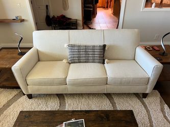 Mid century modern steel flex beige couch