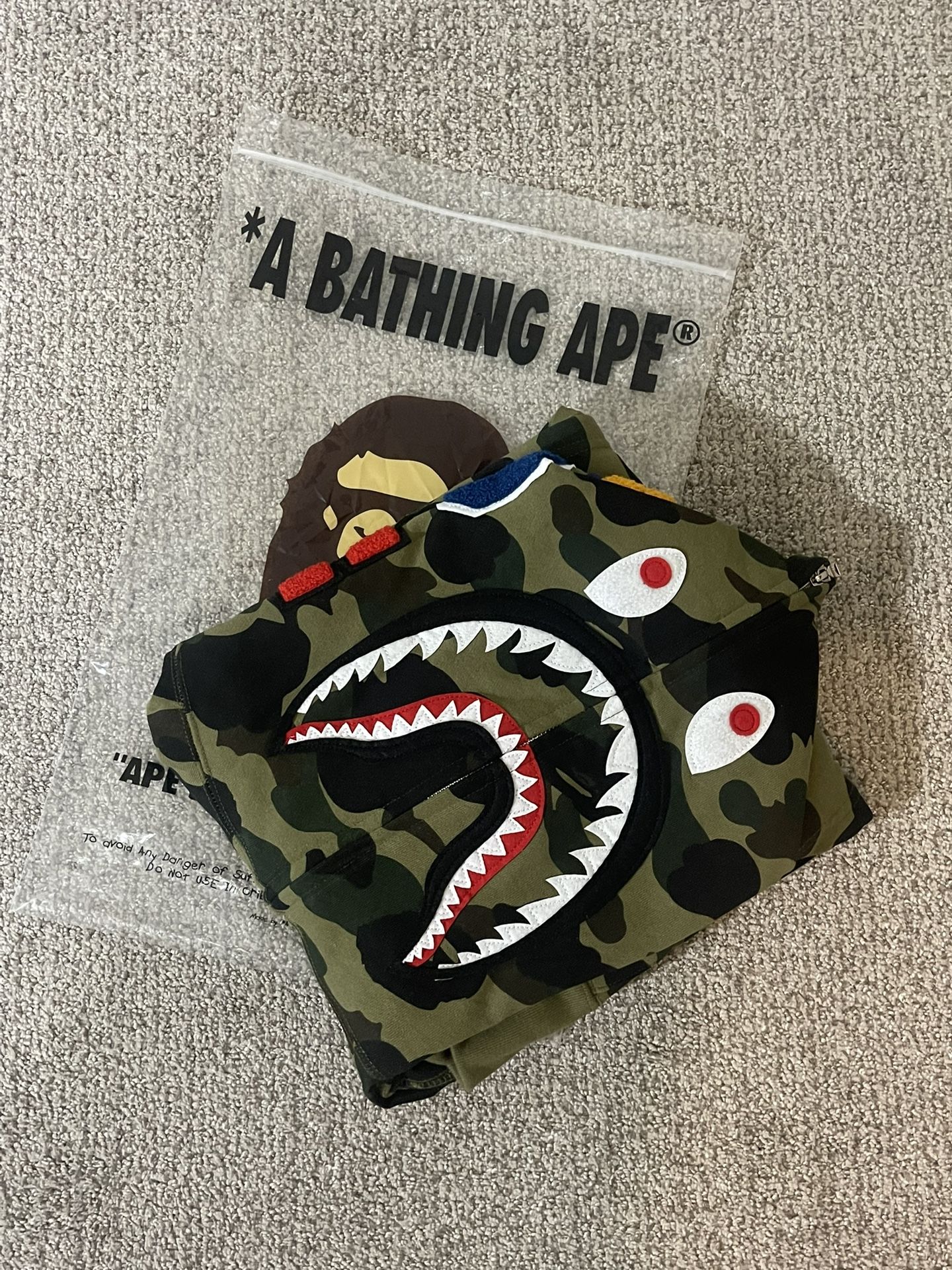 BAPE 1st Camo Green Shark Full Zip