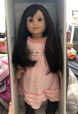 american girl doll Grace with book and dog