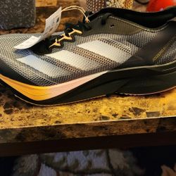 Adidas Adizero Boston 12 Black/Orange Womens Size 8.5 or Men's Size 7 New IF9221