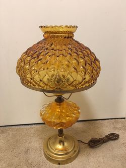 Vintage yellow glass lamp