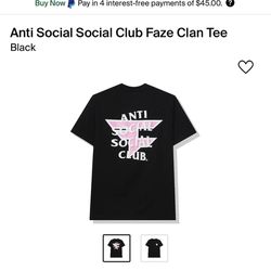 Anti Social Social Club x Faze Shirt XL