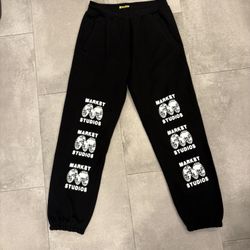 Market Studios Mens Black Large Sweatpants