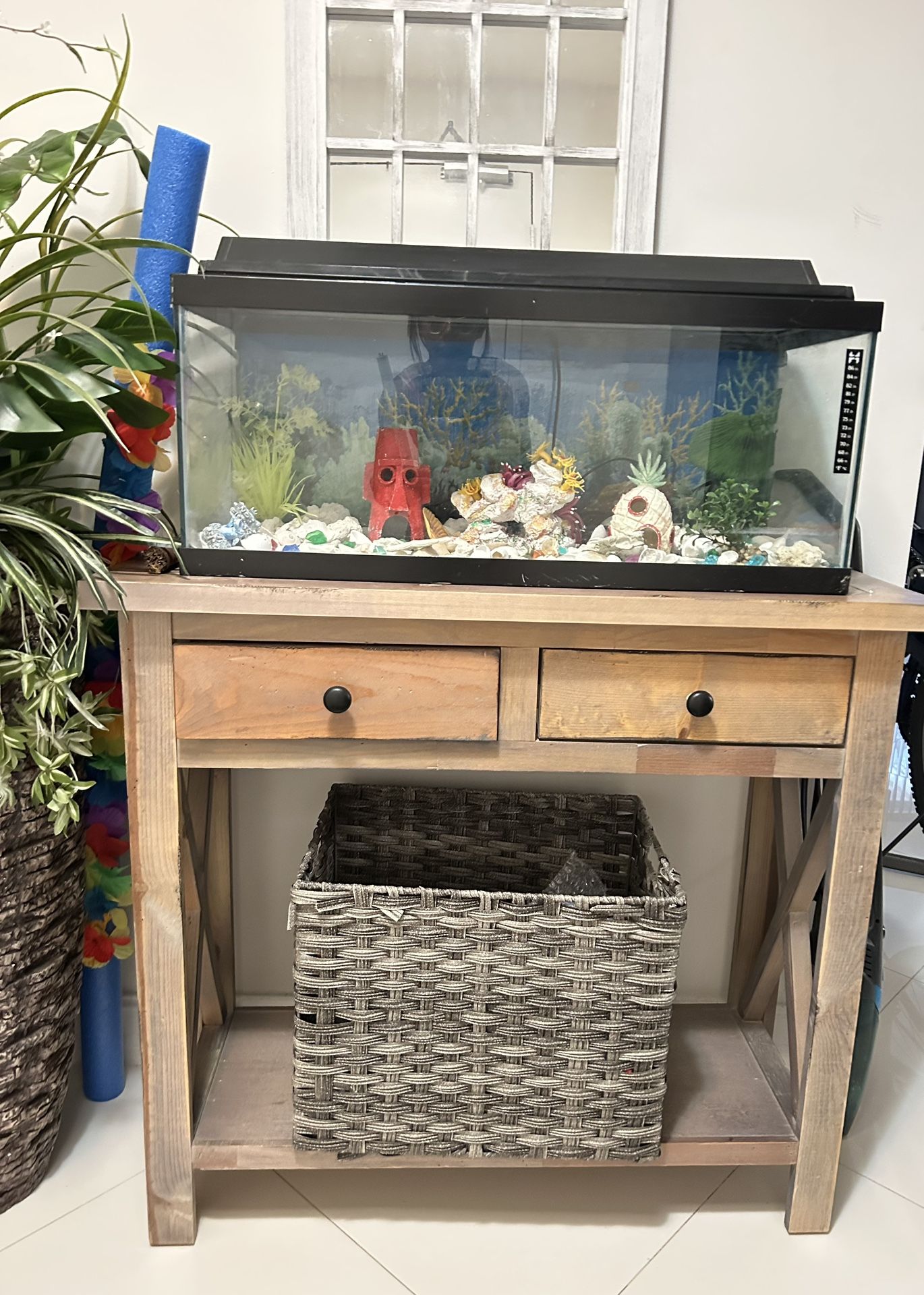 Console, Wood Table For Entrance, Fish Tank Or TV Stand