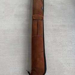 Brunswick Billiards Leather Pool Cue Case 1x1 Brown Suede 35” Made in USA