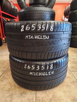265 35ZR 18 MICHELIN PILOT SPORT TIRES 2653518 USED TIRES (PAIR) MOUNT BALANCE INCLUDED