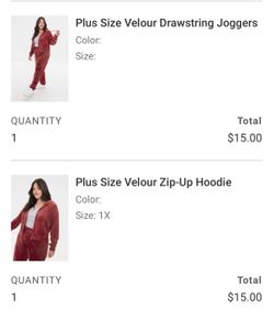 Red Velour Set from Forever 21