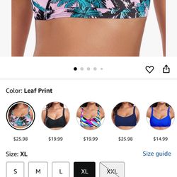 Women’s Ruched Bandeau Bikini Tops Adjustable Straps