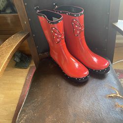 Really Cute Ladies Size 10 Disney Minnie Mouse Rain Boots
