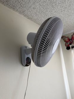 Gray Wall-Mounted Electric Fan