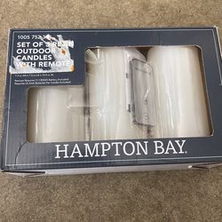 Set Of 3  Resin Outdoor Candles