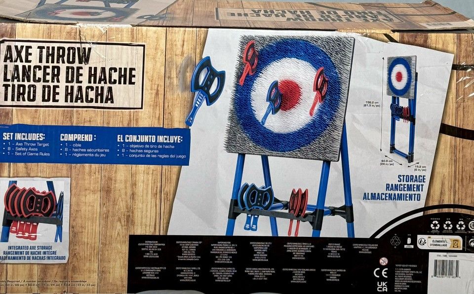 EastPoint Deluxe Steel Frame Axe Throw Target Game Set - Steel Frame for Indoors and Outdoors