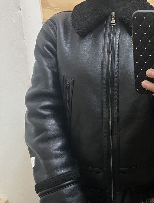 Black color leather Jacket 