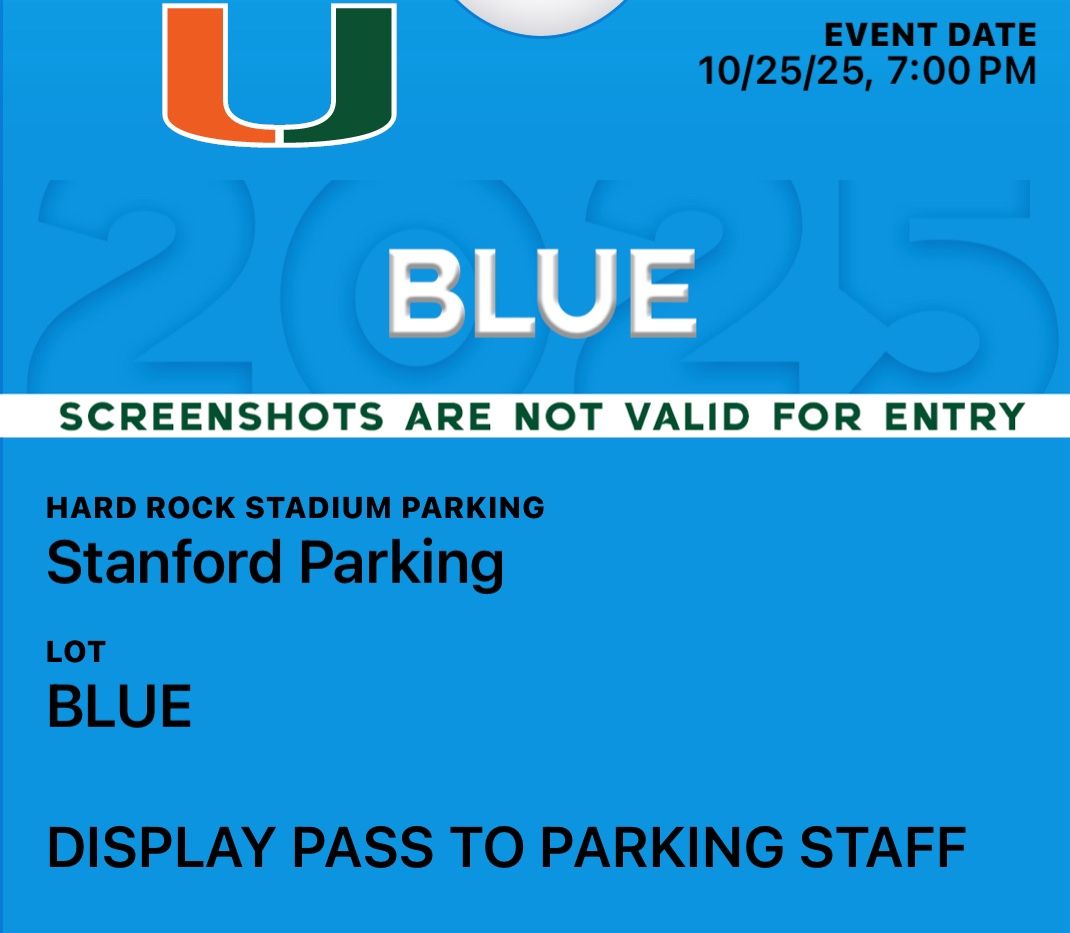 PARKING PASS BLUE UM vs STANFORD 