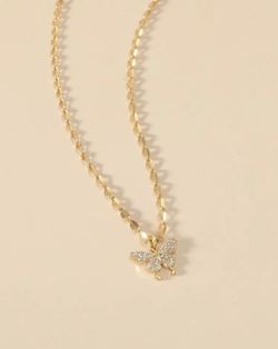 New gold plated butterfly choker