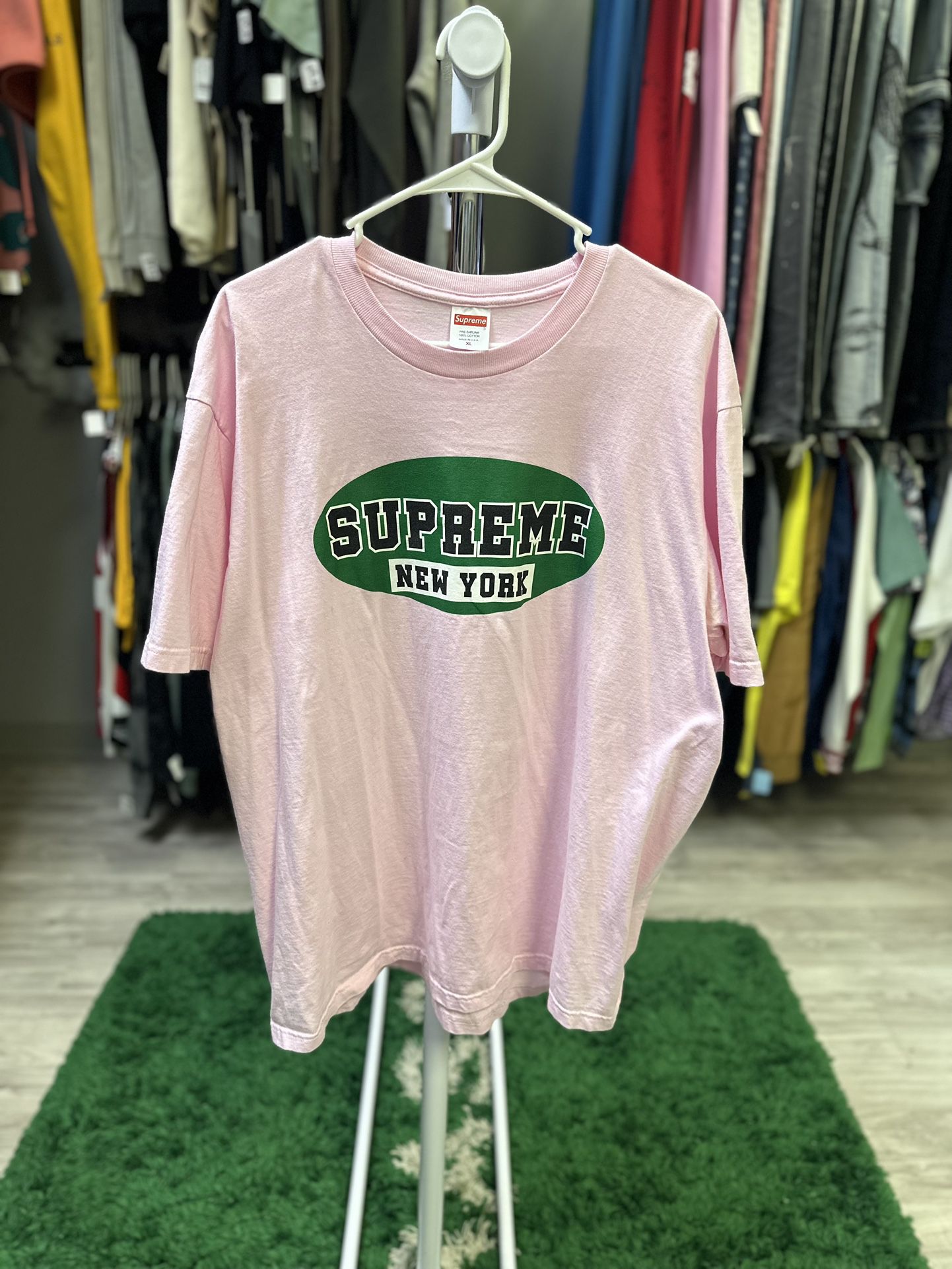 Supreme T-Shirt Pink Green 