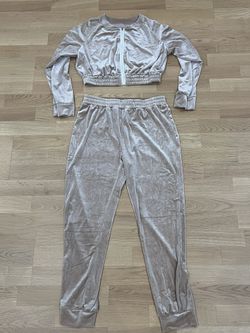 Shein 2 Piece Velvet Zip Up 